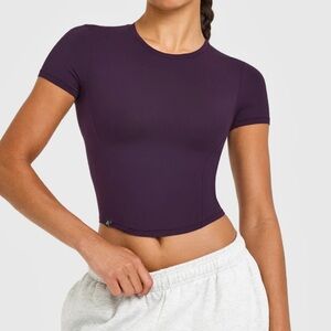 Oner Active MellowSoft Mid Short Sleeve T-shirt in BlackBerry Purple (XS)